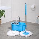 УЦЕНКА Набор для уборки: швабра, ведро с металлической центрифугой 14 л, запасная насадка из микрофибры, колёсики, цвет МИКС - Фото 1