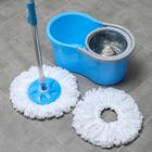 УЦЕНКА Набор для уборки: швабра, ведро с металлической центрифугой 14 л, запасная насадка из микрофибры, колёсики, цвет МИКС - Фото 2