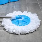 УЦЕНКА Набор для уборки: швабра, ведро с металлической центрифугой 14 л, запасная насадка из микрофибры, колёсики, цвет МИКС - Фото 7