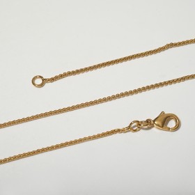 Цепь 'Шопард', цвет золото, каплевидный карабин, ширина 1 мм, 45см