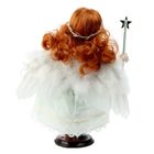 Кукла коллекционная керамика "Ангел в кружевном платье" 30 см (платье небесного цвета) - Фото 4
