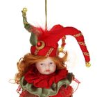подвеска кукла Арлекин 15 см (красный) - Фото 2