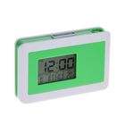 Часы проекционные, календарь/температура/будильник, 2*ААА, зеленый - Фото 1