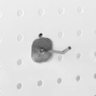 Крючок одинарный с круговой основе для металлической перфорированной панели, d=3мм, L=5, цвет хром - Фото 3