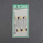 Набор аппликаторов для теней, с кистью, двухсторонние, 8 см, 5 шт, цвет прозрачный/серебристый - Фото 4