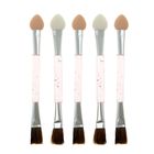 Аппликатор для теней двусторонний, с кисточкой, 5шт, цвет прозрачный - Фото 1