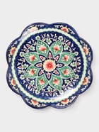 Ляган узбекский Риштанская Керамика «Цветы», d=32 см, синий, рифлённый - Фото 2