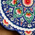 Ляган Риштанская Керамика "Цветы", 32 см, синий, рифлённый - фото 4317152