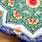 Ляган Риштанская Керамика "Цветы", 32 см, синий, рифлённый - фото 4317154