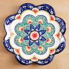 Ляган узбекский Риштанская Керамика «Цветы», d=32 см, синий, рифлённый - Фото 8