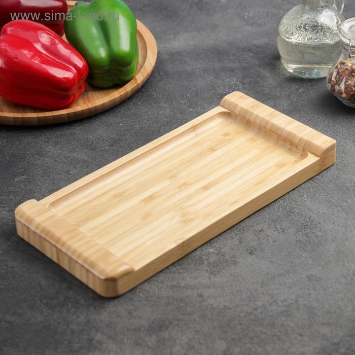 Блюдо для подачи Striata, 28×13 см, бамбук, бежевое - Фото 1