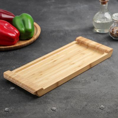 Блюдо для подачи Striata, 33×14 см, бамбук, бежевое