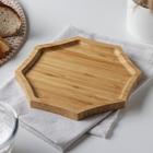 Блюдо для подачи Доляна Striata, 19×19×1.5 см, бамбук, бежевое - Фото 2