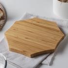 Блюдо для подачи Доляна Striata, 19×19×1.5 см, бамбук, бежевое - Фото 3