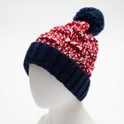 Шапка мужская MINAKU с помпоном, размер 56, цвет красный - Фото 2