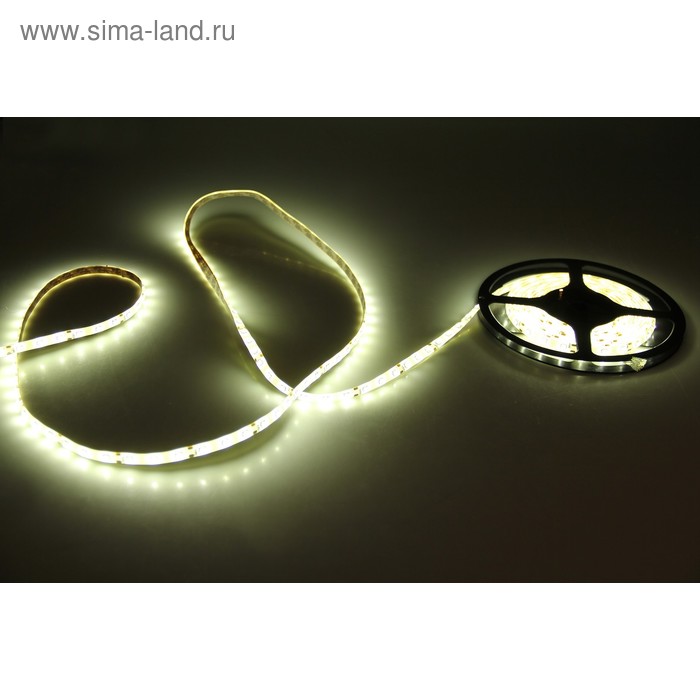 Светодиодная лента 12В, SMD5050, 5 м, IP65, 60 LED, 14.4 Вт/м, DC, ЖЁЛТЫЙ - Фото 1