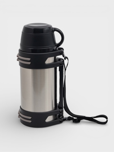 Термос Мастер К «Движение. Ямал», 1.6 л, с двумя кружками, сохраняет тепло 18 ч, нержавеющая сталь, пластик