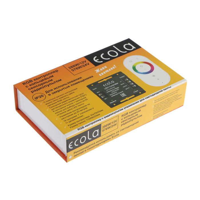 Контроллер Ecola для RGB ленты, 12 – 24 В, 24 А, пульт ДУ, белый - фото 1885102263