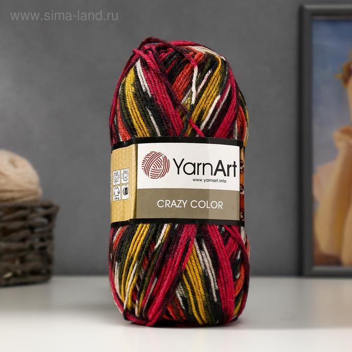 Пряжа "Crazy color" 25% шерсть, 75% акрил 260м/100гр (167) - Фото 1
