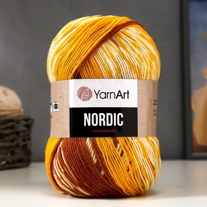 Пряжа "Nordic" 20% шерсть, 80% акрил 510м/150гр (656) - Фото 1