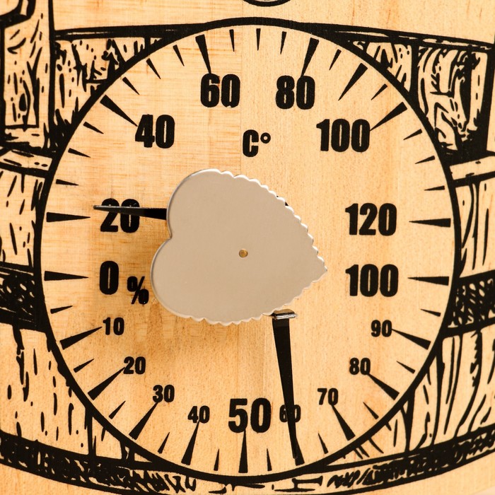 Термометр-гигрометр "Шайка" для бани и сауны - фото 1881732062
