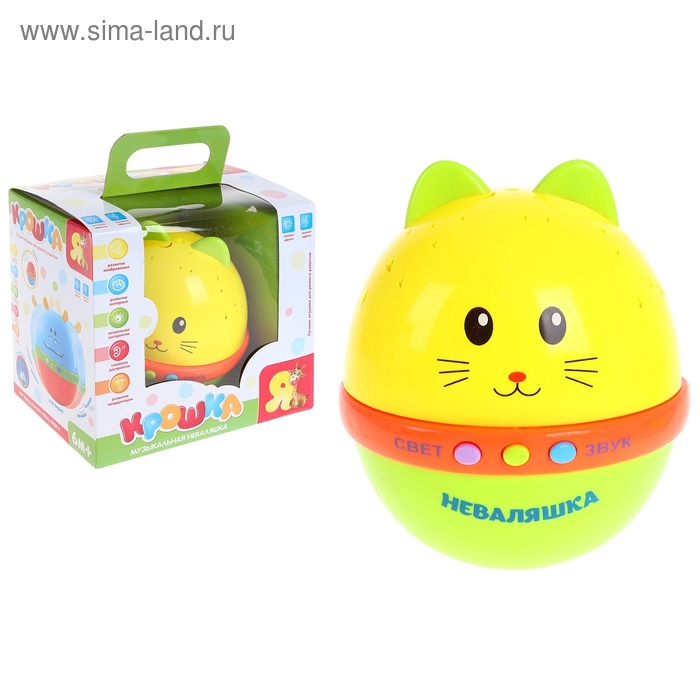 Неваляшка-ночник, музыкальная, со световыми эффектами, работает от батареек, цвета МИКС
