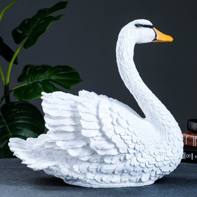 Копилка для денег «Лебедь средний белый», гипс, 44×21×38 см
