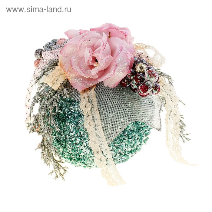 Шар пластик декор "Розочка" d-9 см - Фото 1