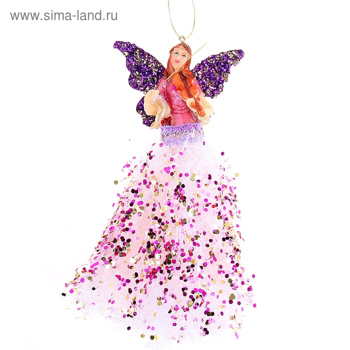 украшение новогоднее фея музыка фиолет 15*8*23 см - Фото 1
