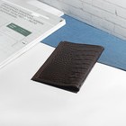 Обложка для паспорта, кайман, коричневый - Фото 2