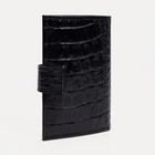 Портмоне мужское на кнопке, для купюр, для карт, для монет, цвет чёрный - Фото 5