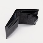 Портмоне мужское на кнопке, для купюр, для карт, для монет, цвет чёрный - Фото 3