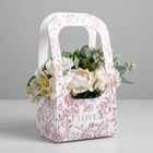Коробка-переноска для цветов «Цветы», 17 × 12 × 32 см - фото 9141691