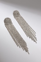 Серьги висячие со стразами «Лёд» полукруг, белые в серебре - Фото 7