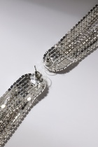 Серьги висячие со стразами «Лёд» полукруг, белые в серебре - Фото 8