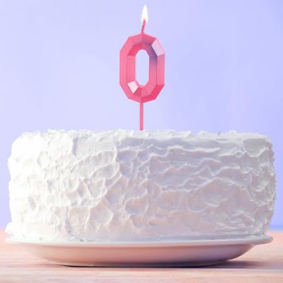 Свеча для торта, цифра «0», 8.5×3 см