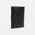 Портмоне мужское на кнопке, отдел для автодокументов, коричневое - Фото 2