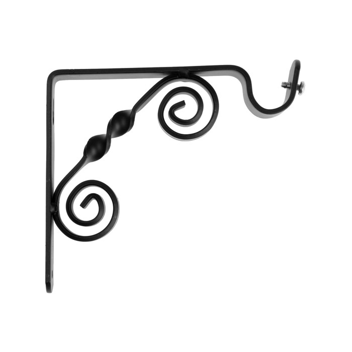 Кронштейн ВИНТАЖ мод.1 d=20 однорядный 12 см, черный - Фото 1