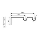 Кронштейн для карниза D20 двухрядный 12/19 см, черный - фото 21180695