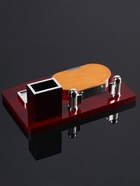 Набор настольный, органайзер 4 в 1, с визитницей, красное дерево - Фото 3