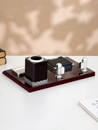 Набор настольный, органайзер 4 в 1 с визитницей, красное дерево - Фото 3