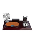 Набор настольный 5 в 1 с визитницей, красное дерево - Фото 8