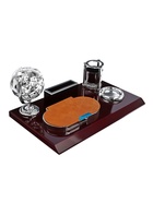 Набор настольный 5 в 1 с визитницей, красное дерево - Фото 9