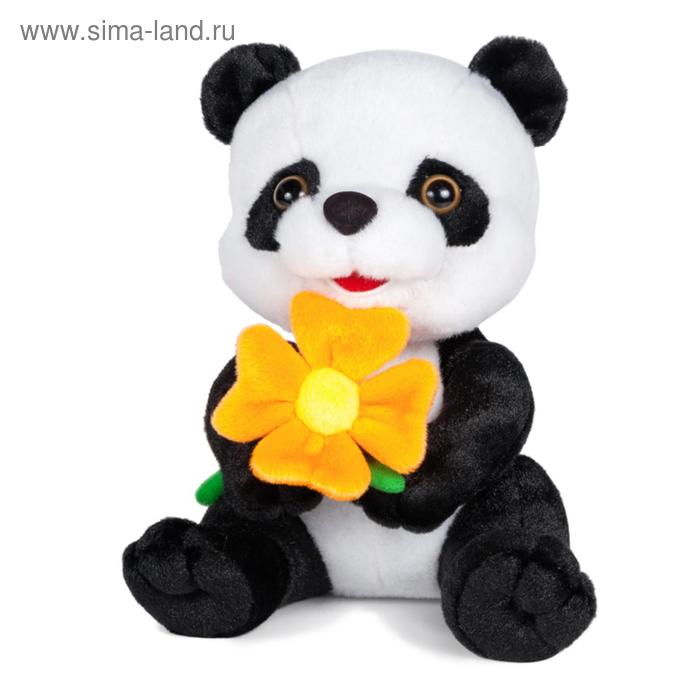 Мягкая игрушка «Панда с цветочком» озвученная, 22 см - Фото 1