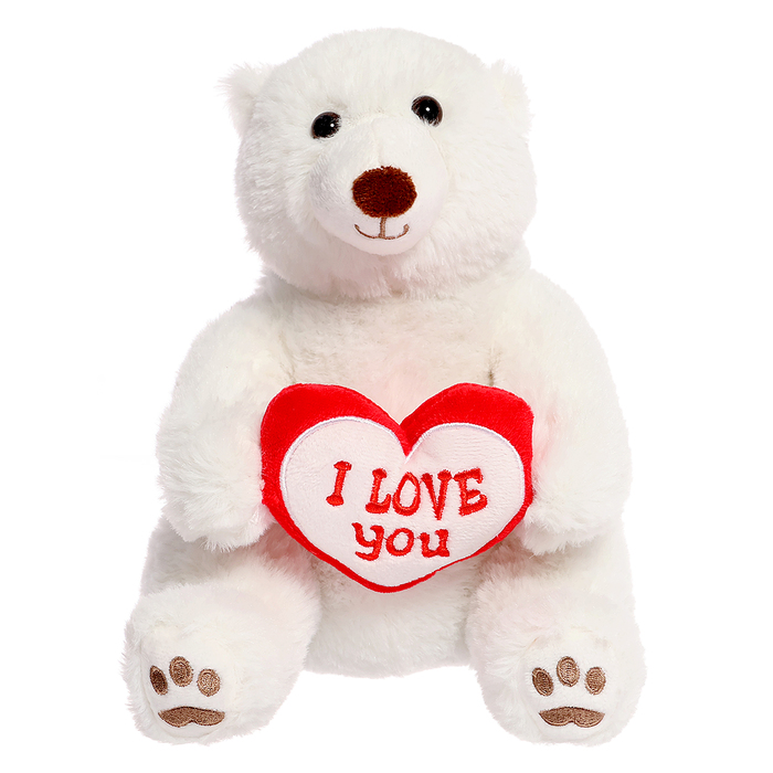 Мягкая игрушка «Медведь белый с сердцем», 23 см - Фото 1