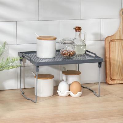 Подставка на металлических ножках «Лофт», 29.5×26×17.2 см, серая