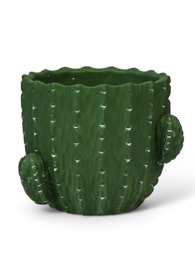 Декоративный горшок для цветов «Кактус», 1 л, 13×16×14 см, керамический, зелёный