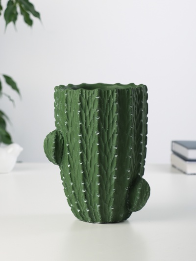 Ваза «Кактус», 14×19 см, керамика, зелёная