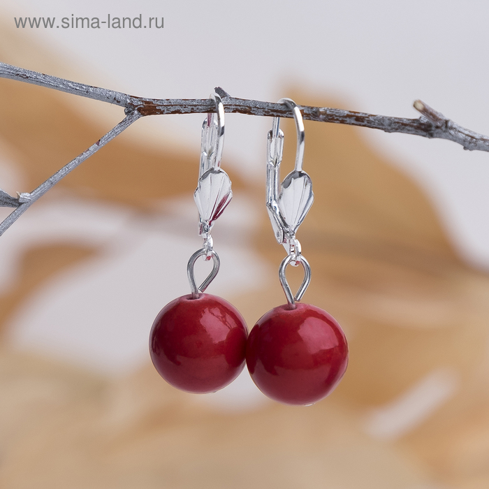 Серьги шар «Коралл» - Фото 1