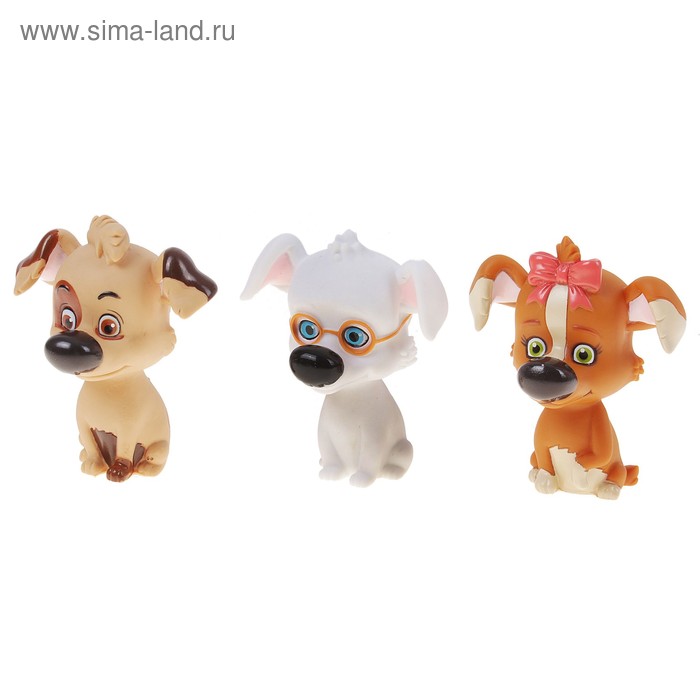 Набор резиновых игрушек "Бублик, Рекс, Дина" - Фото 1